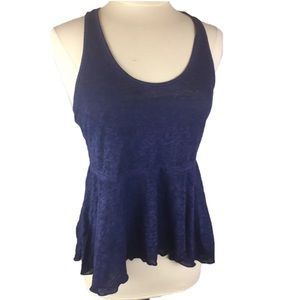 Blue sleeveless Peplum top